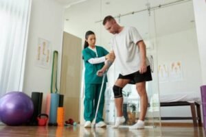 Person experiencing phantom pain while exploring pain relief and recovery techniques