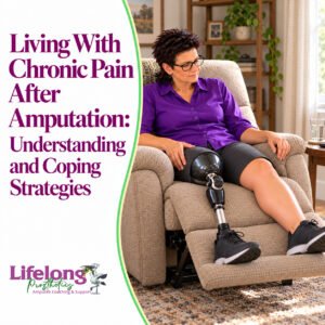 Person managing chronic pain after amputation with supportive coping strategies
